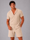 Jacquard Cotton Two-Piece Set Beige