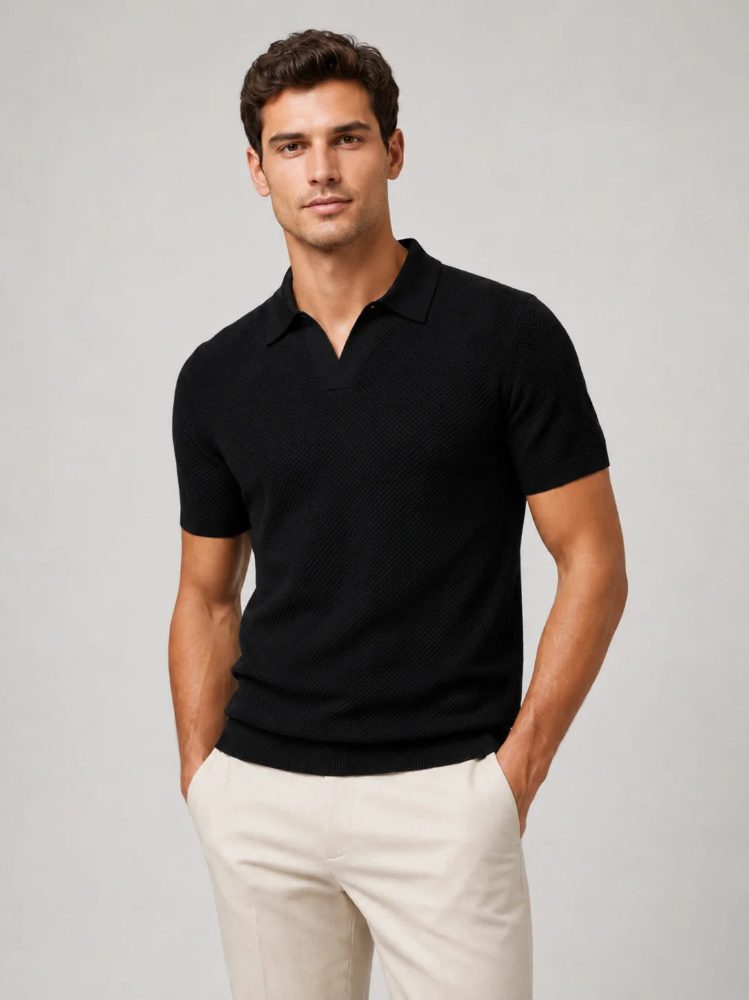 Knit Polo Light Black