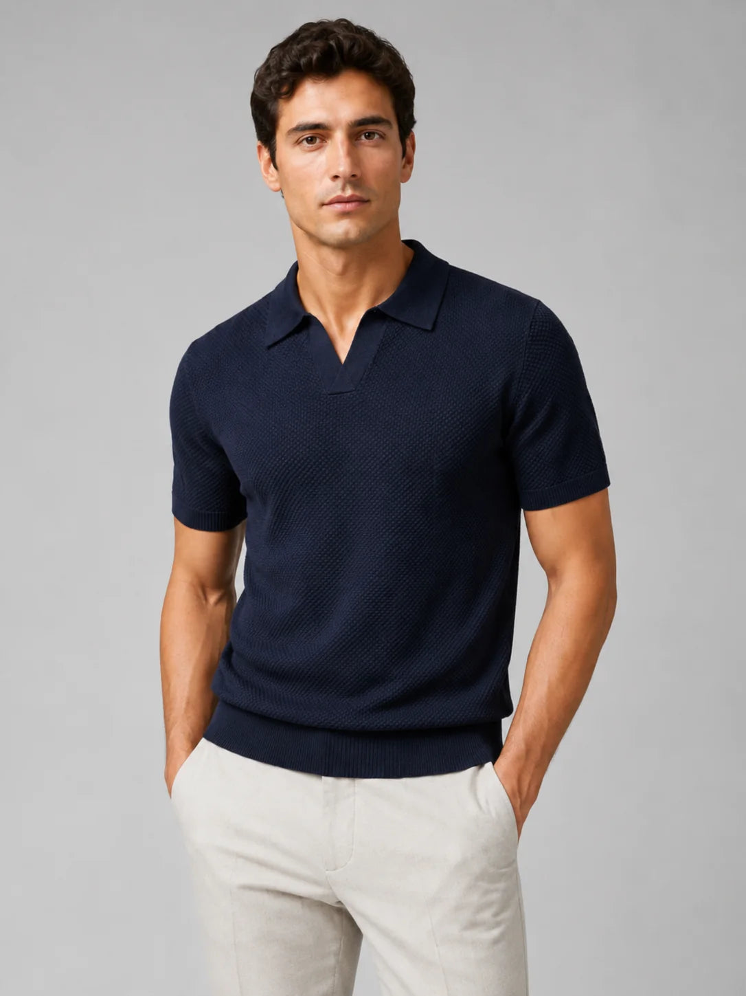 Knit Polo Light Navy